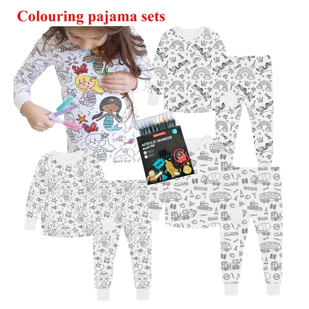Kids Cartoon Graffiti Pajamas